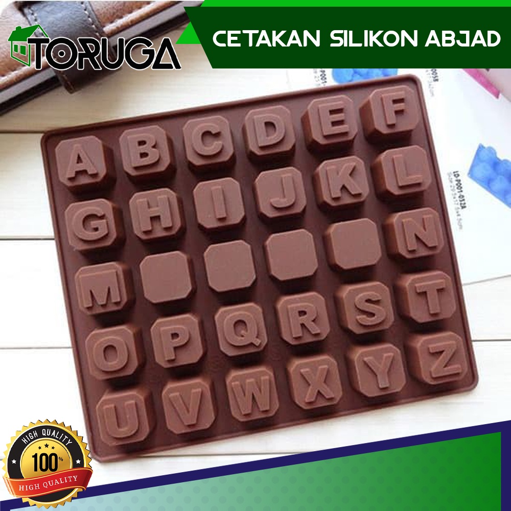 Jual Cetakan Es Batu Jelly Abjad Abcd Puding Coklat Silikon Alphabet