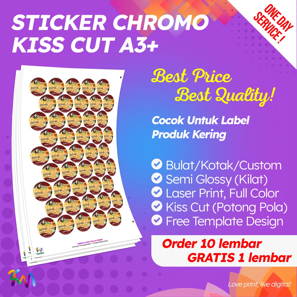 Sticker Chromo Kromo Kiss Cut A Cetak Stiker Label Produk