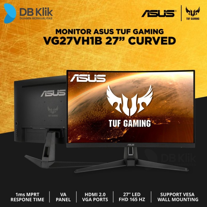 Jual Led Monitor Gaming Asus Tuf Vg Vh B Curved Hz Full Hd Hdmi