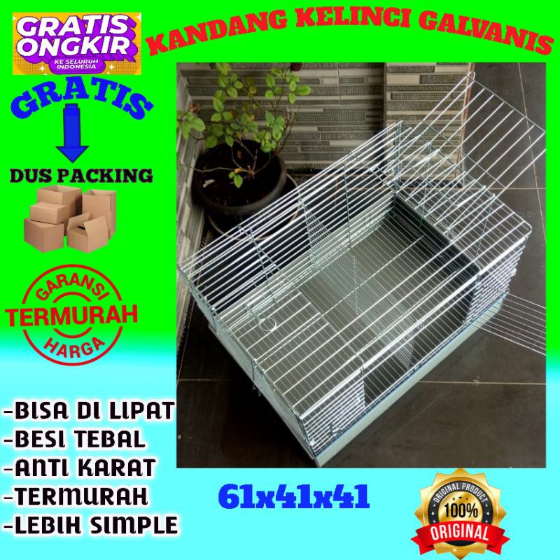 Jual Kandang Kelinci Galvanis Kucing Anjing Tupai Size P61 X L41 X