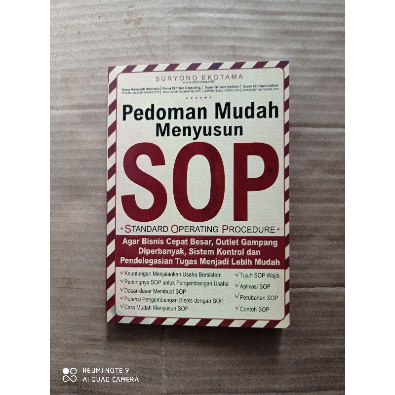 Jual Pedoman Mudah Menyusun SOP Standard Operating Procedure