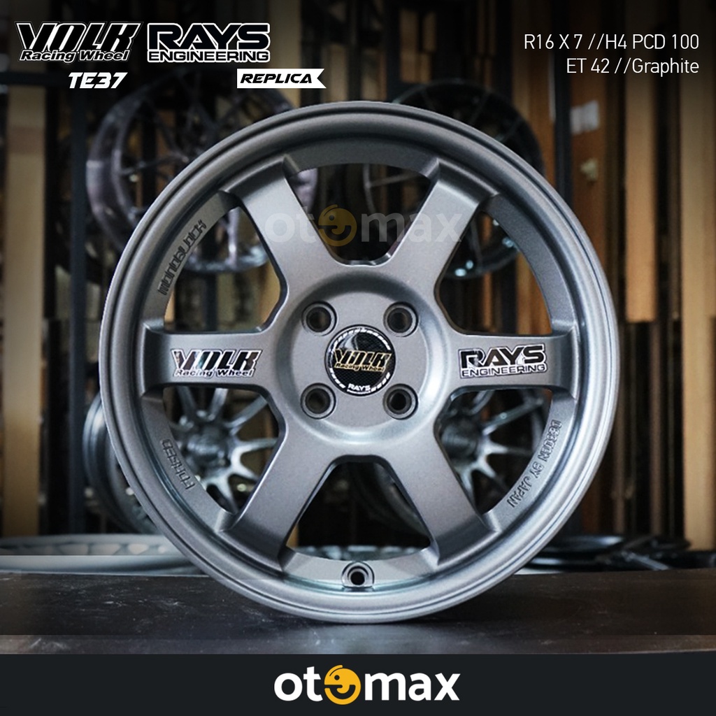 Jual Velg Mobil Volk Rays TE37 2AGA42 Ring 16 H4 Graphite Shopee