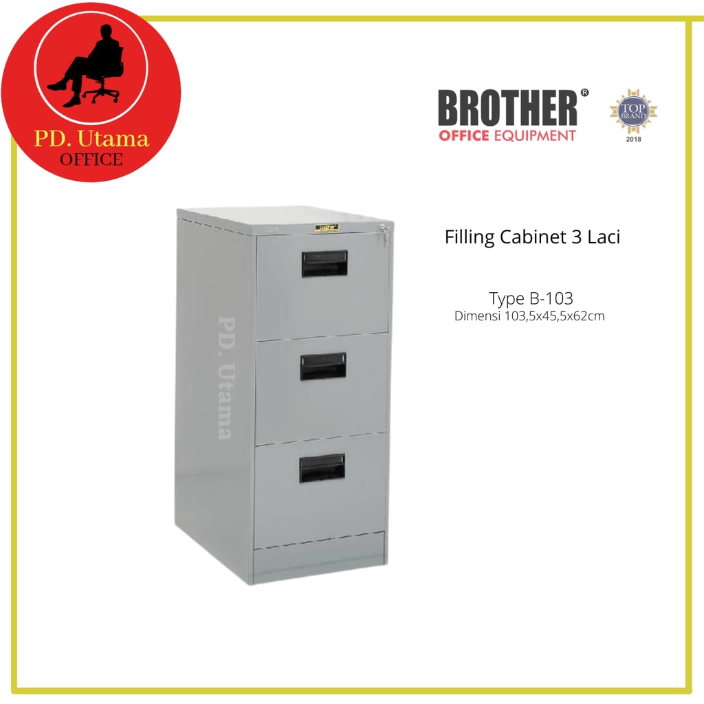 Jual Filing Cabinet 3 Laci Brother B 103 Lemari Kabinet Kantor Lemari