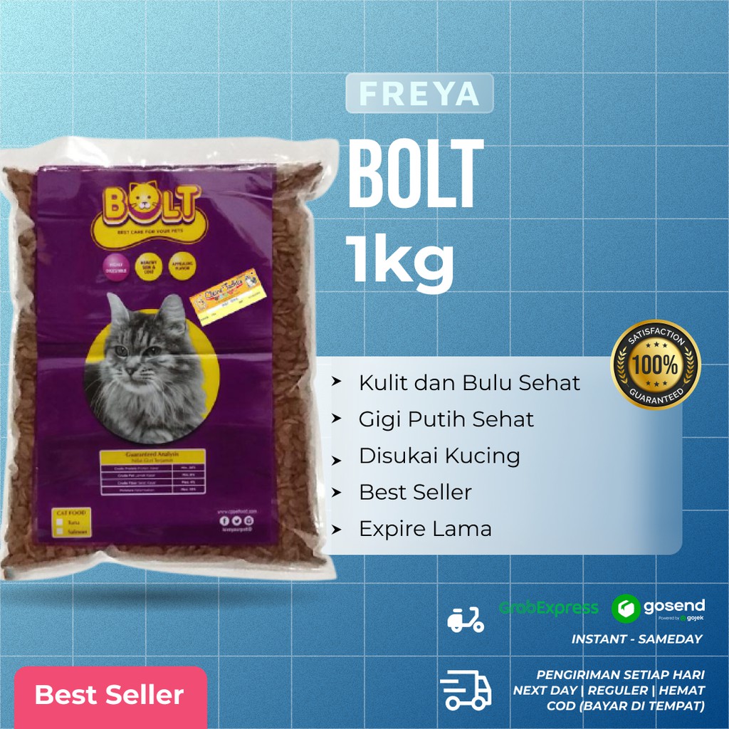 Jual Bolt 1kg Makanan Kucing Catfood Bolt Repack 1 Kg Shopee Indonesia