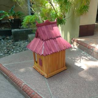 Jual Prakarya Maket Miniatur Rumah Adat Joglo B Warna Dari Stik Es Krim