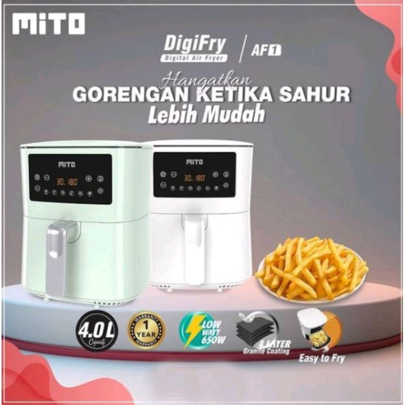 Jual Mito Af Digital Air Fryer Liter Low Watt Airfryer Digifry Af