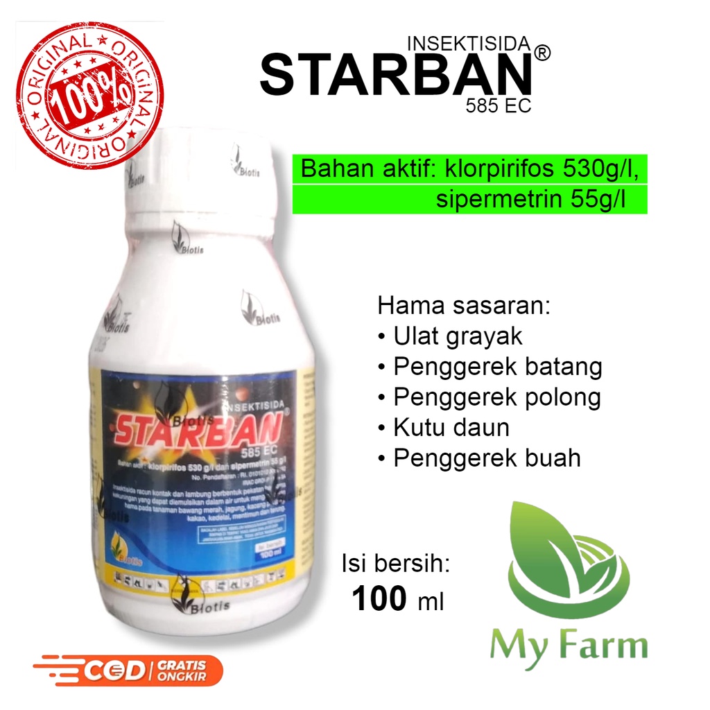 Jual Starban 585 Ec 100Ml Insektisida Pembasmi Hama Tanaman Obat