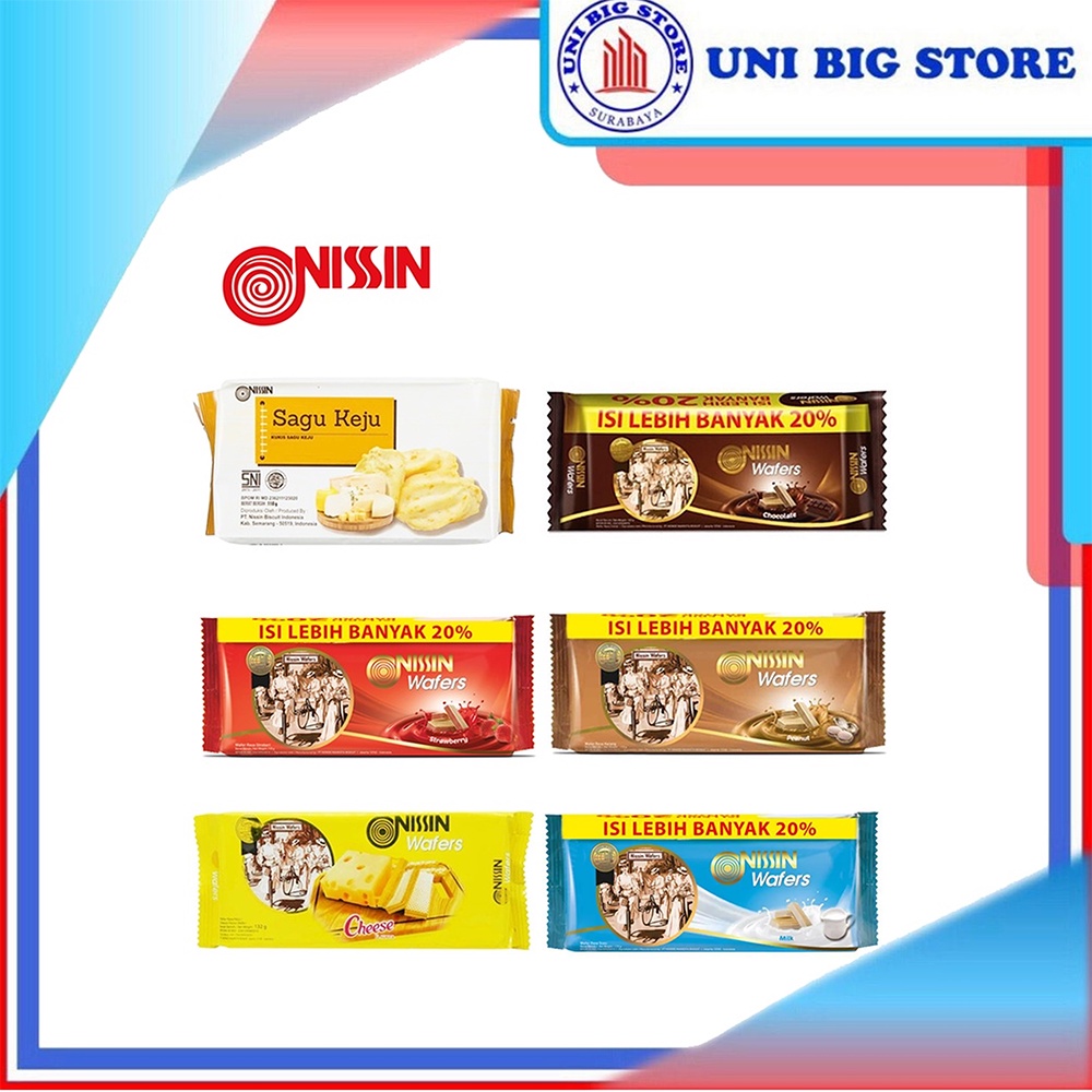 Jual Nissin Snack Wafer Chocolate Strawberry Peanut Coklat