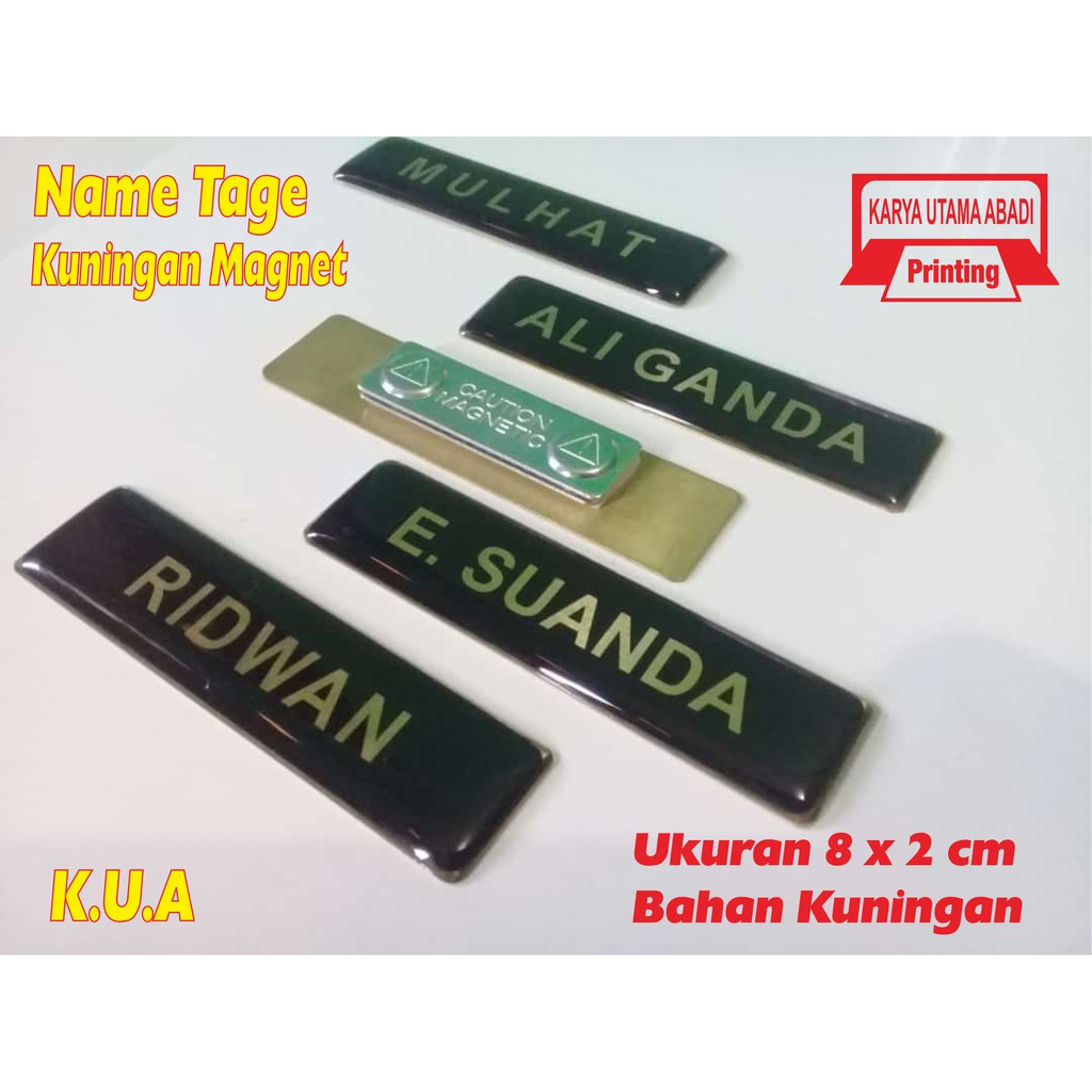 Jual Papan Nama Name Tage Kuningan Menggunakan Magnet Shopee Indonesia