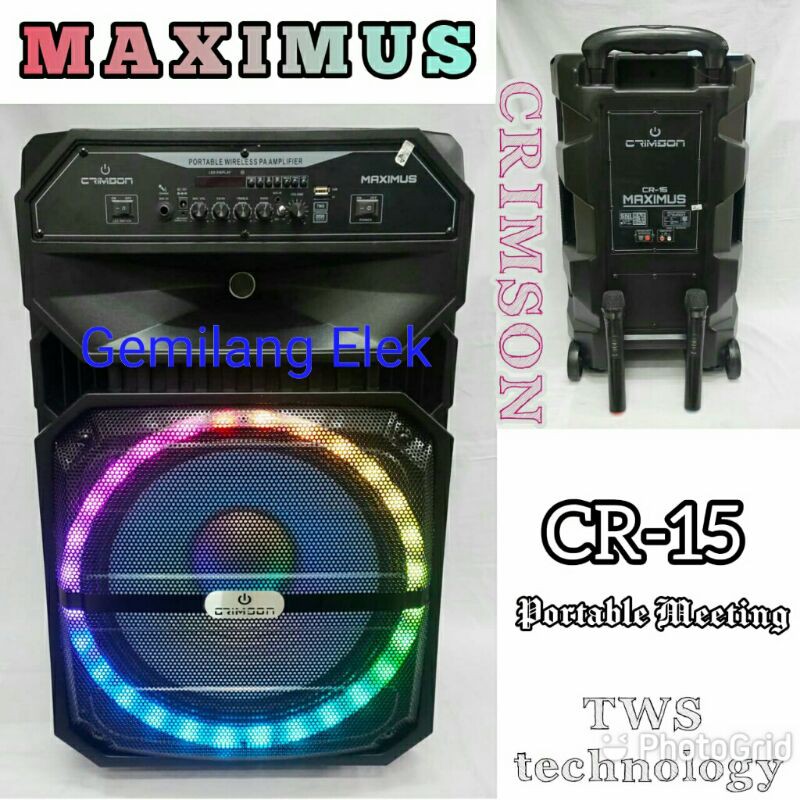 Jual Speaker Portable Wireless CRIMSON CR 15 MAXIMUS Shopee Indonesia