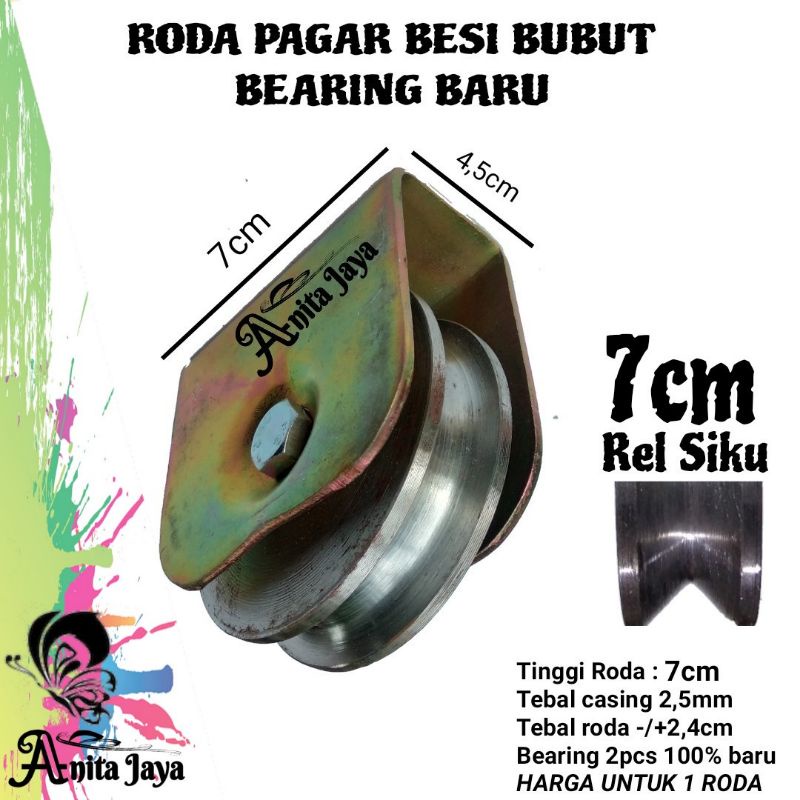 Jual Roda Bubut Besi As Roda Pintu Gerbang Kwalitas Super Ukuran 7cm