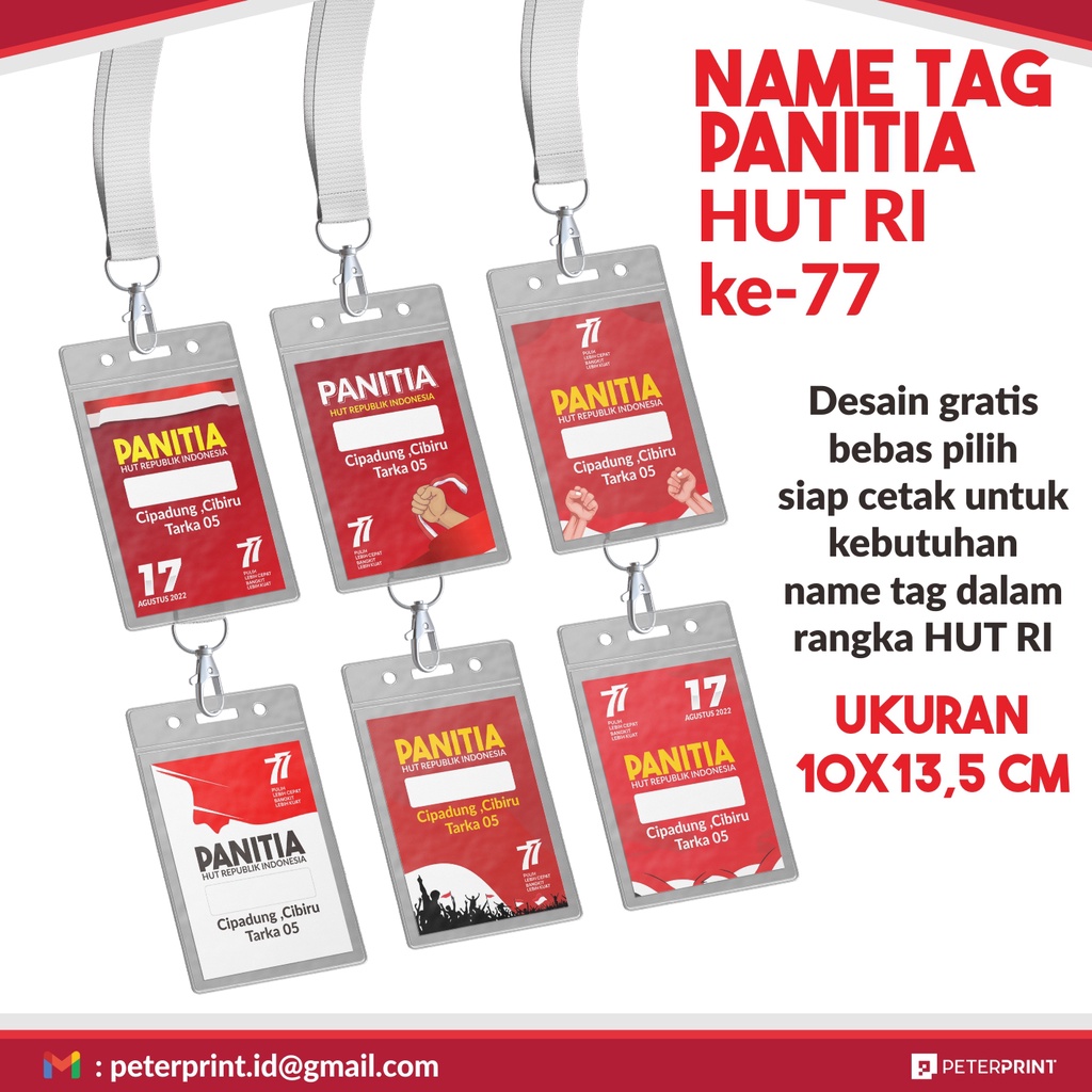 Jual Jual Name Tag Panitia HUT RI 77 SIAP PAKAI Shopee Indonesia