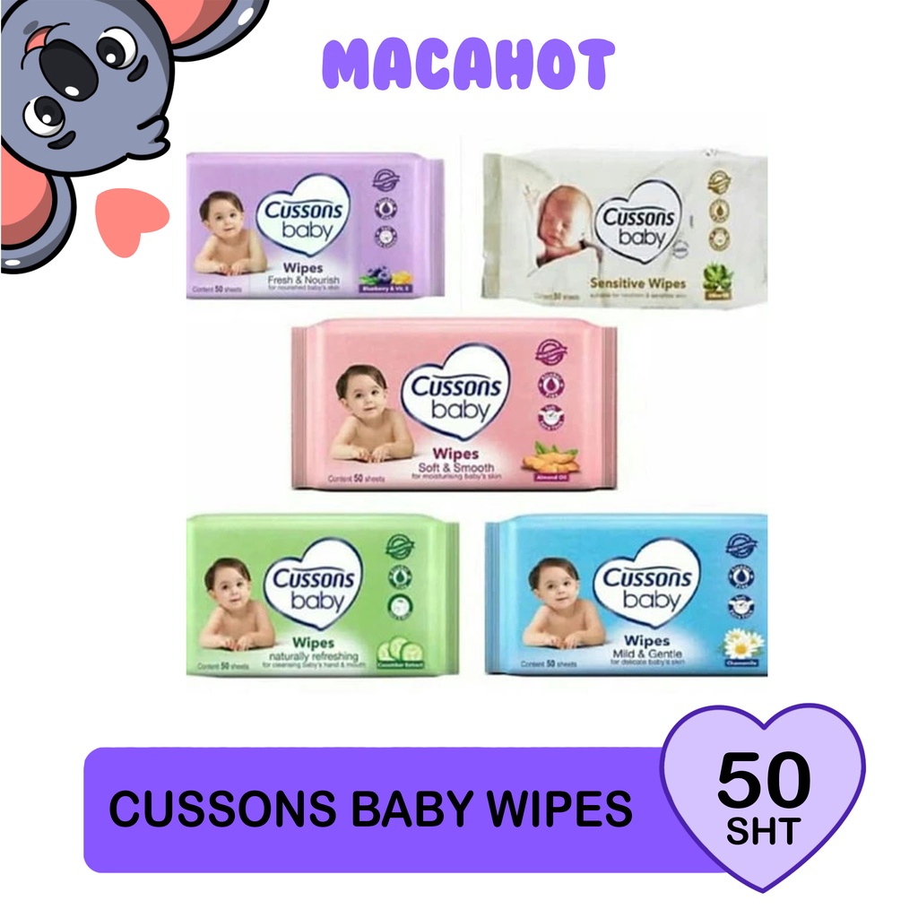 Jual CUSSONS BABY WIPES 50 SHEETS 1 PAX ISI 50 TISSUE BASAH 50SHEETS