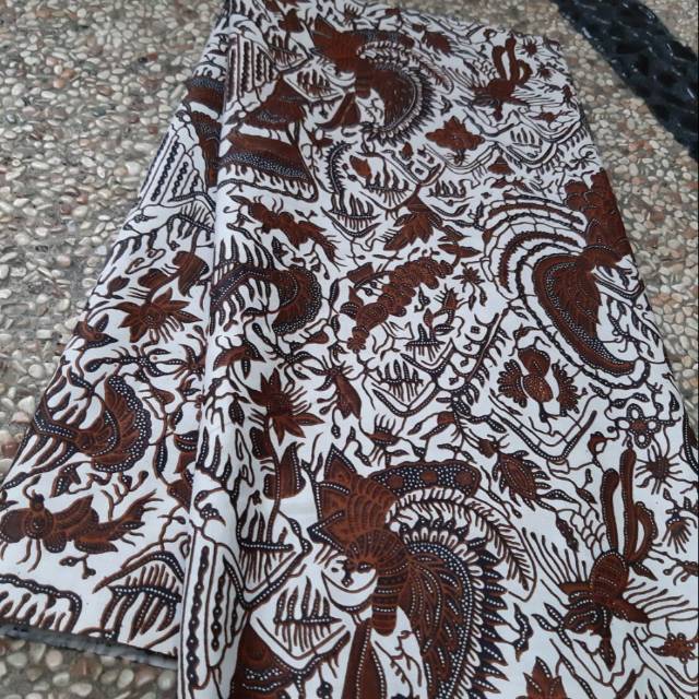 Jual Hmt Kain Batik Murah Pekalongan Batik Lawasan Putih Coklat Motif