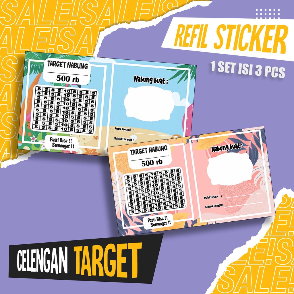 Jual Sticker Celengan Target Shopee Indonesia