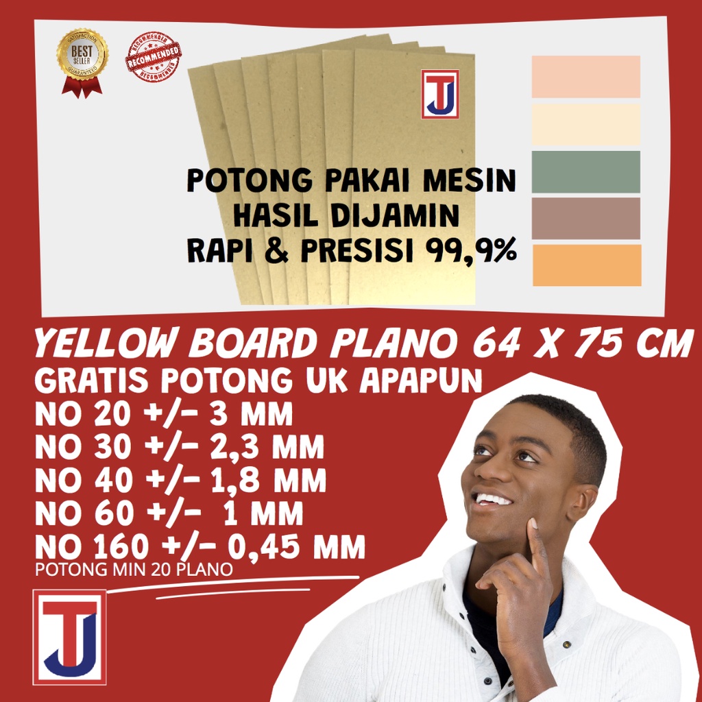 Jual Kertas Karton Kuning Yellow Board Hard Cover Ukuran