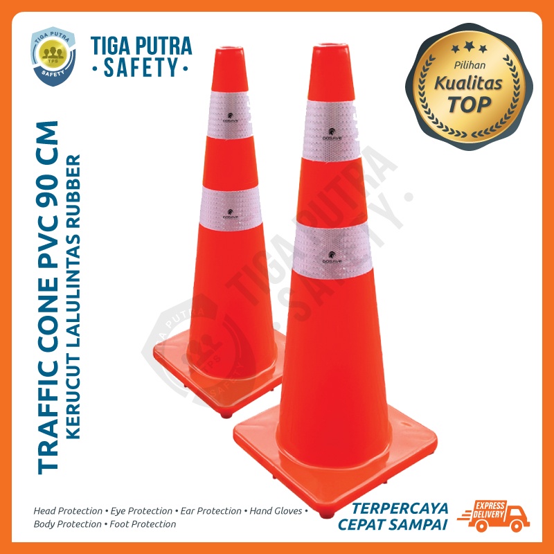 Jual Traffic Cone Karet Pvc Rubber Cm Kerucut Lalu Lintas Gosave