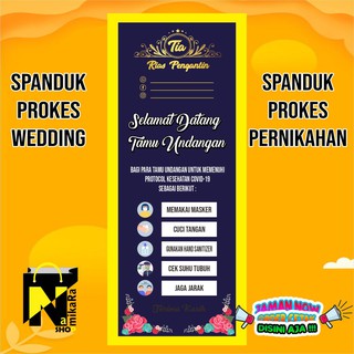 Jual Spanduk Banner Backdrop Protokol Kesehatan Pernikahan Banner