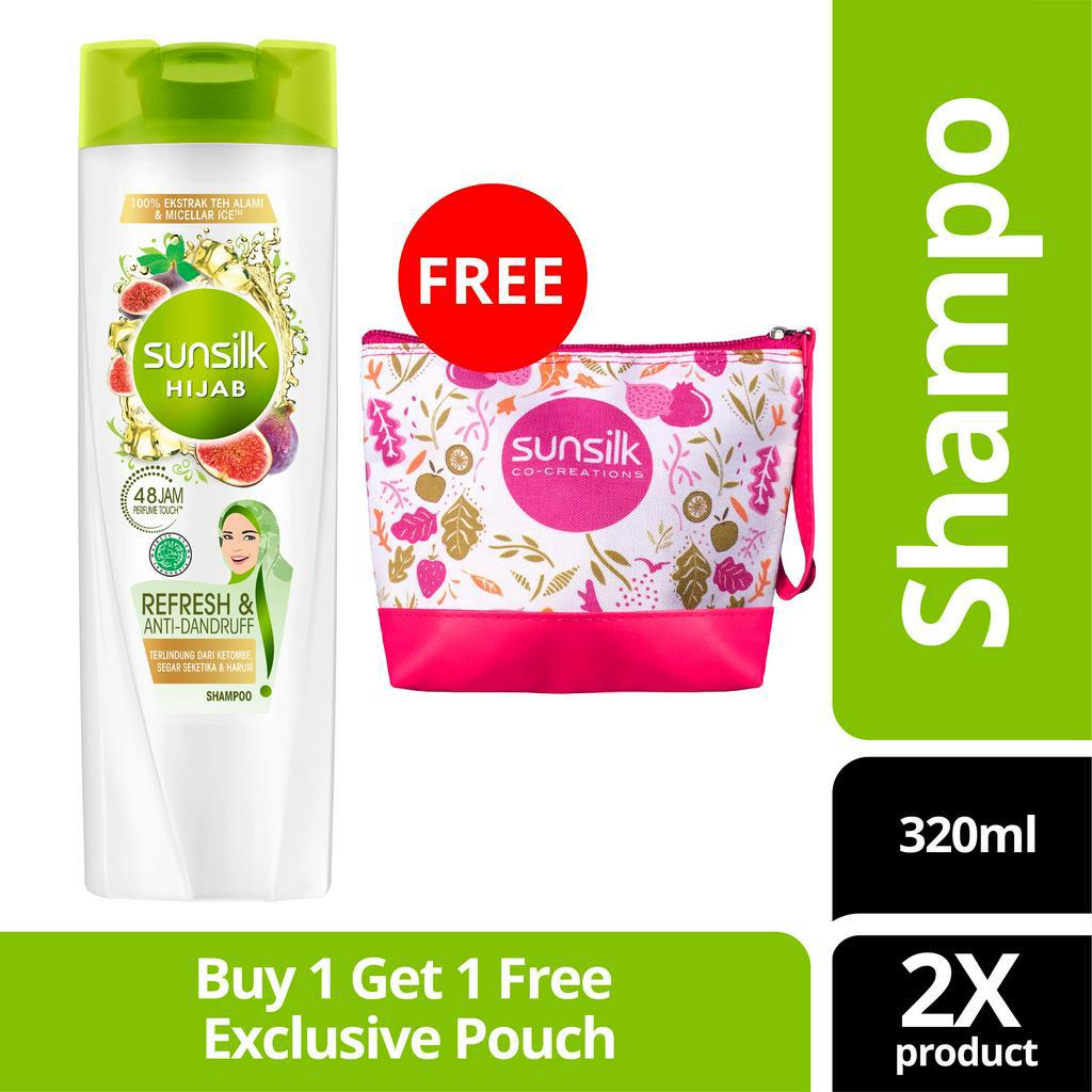 Jual Sunsilk Hijab Shampo Refresh Anti Dandruff 320 ML Free Pouch