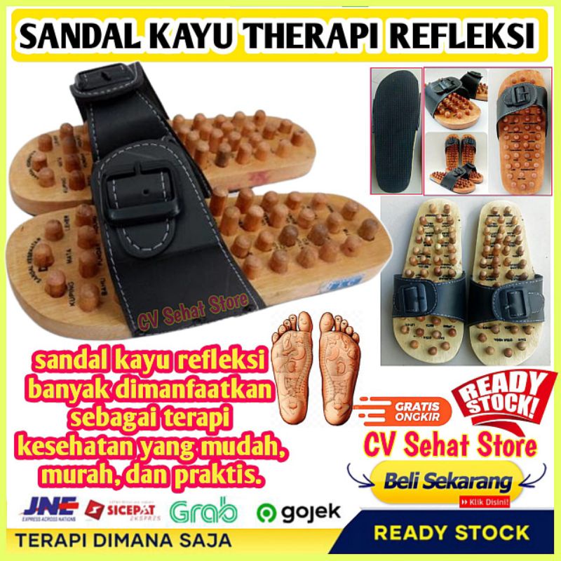 Jual Sandal Selop Kayu Pijet Tradisional Alat Pijit Terapi Refleksi