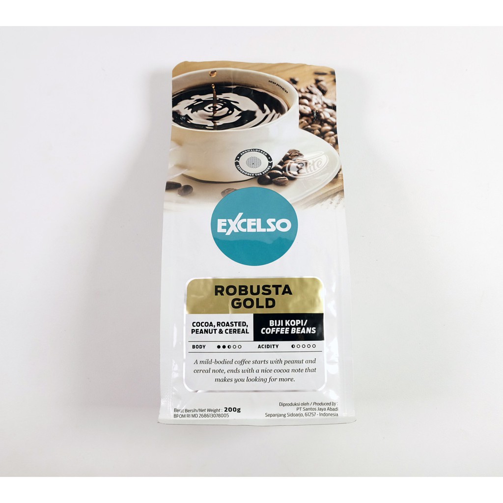 Jual Excelso Robusta Gold Coffee Beans 200gr Kopi Biji Excelso