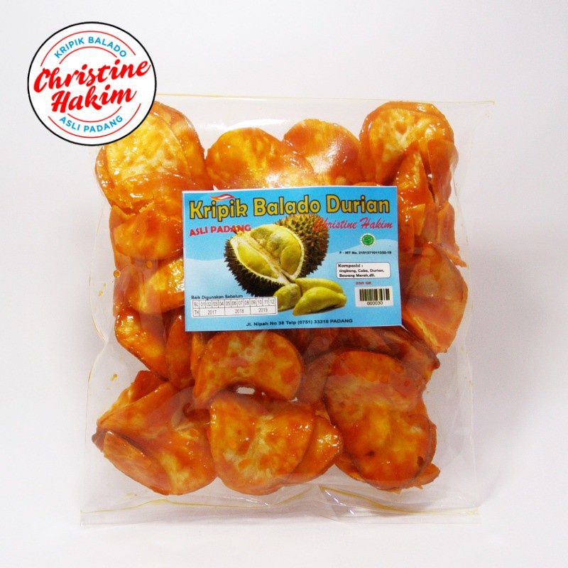 Jual Keripik Balado Christine Hakim Durian Asli Padang 250g Shopee