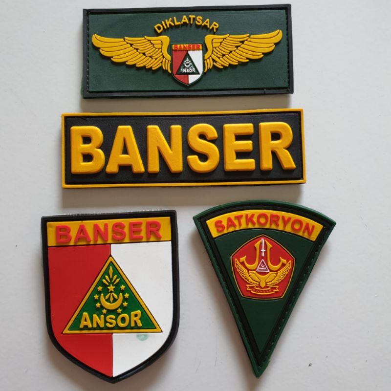 Jual Patch Rubber Logo Banser Satu Set 4 Logo Ansor Nu Tempelan