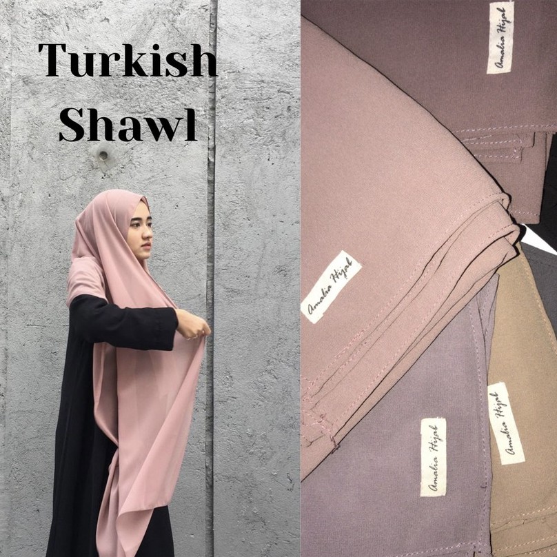 Jual Turkish Shawl Amalia Hijab Pashmina Ceruty Babydoll Shopee