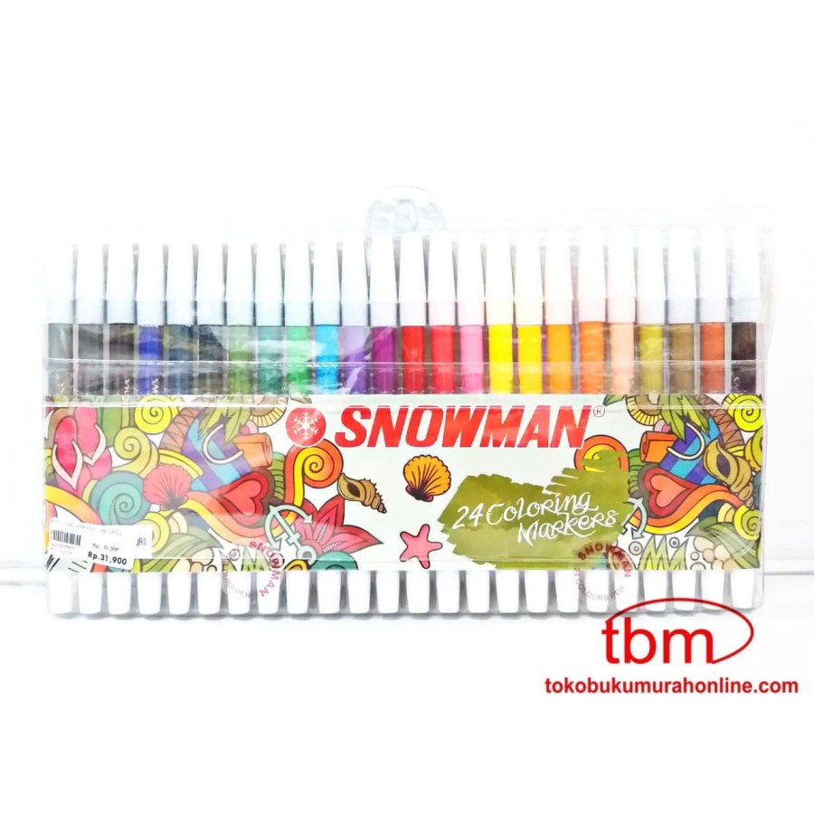 Jual Spidol Warna Snowman 24 Warna Spidol Mewarnai Spidol Snowman