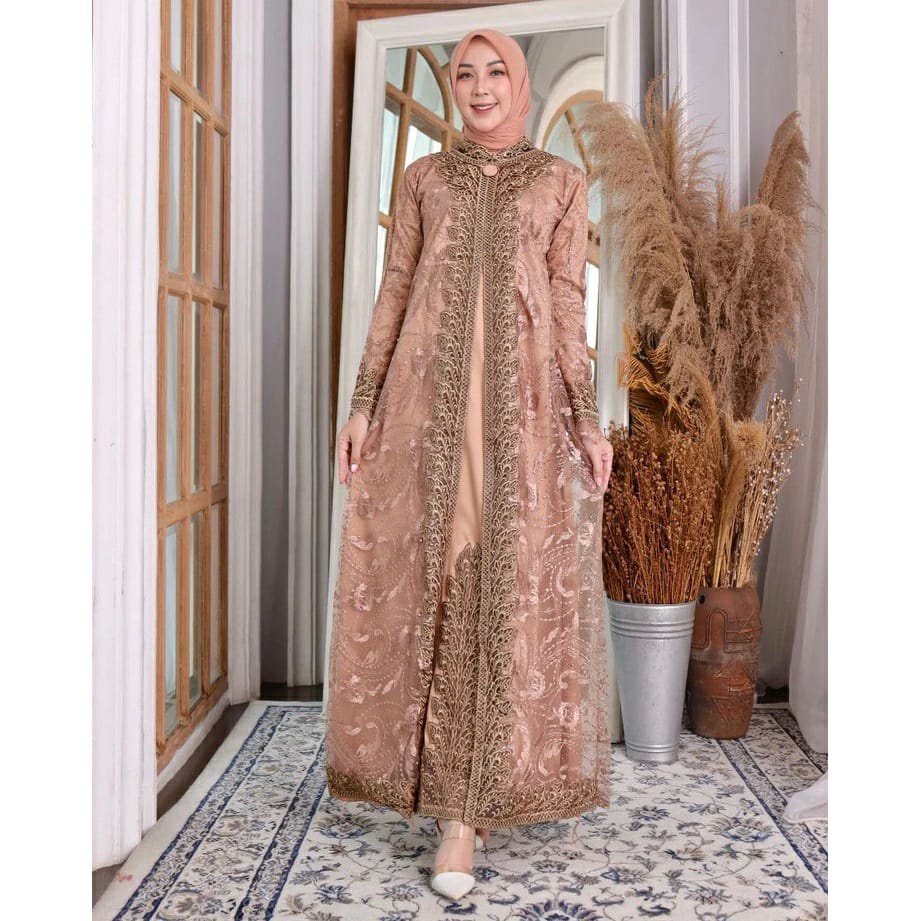 Jual GAMIS CEMPAKA BRUKAT TILE KEBAYA BRUKAT TERBARU GAMIS BRUKAT