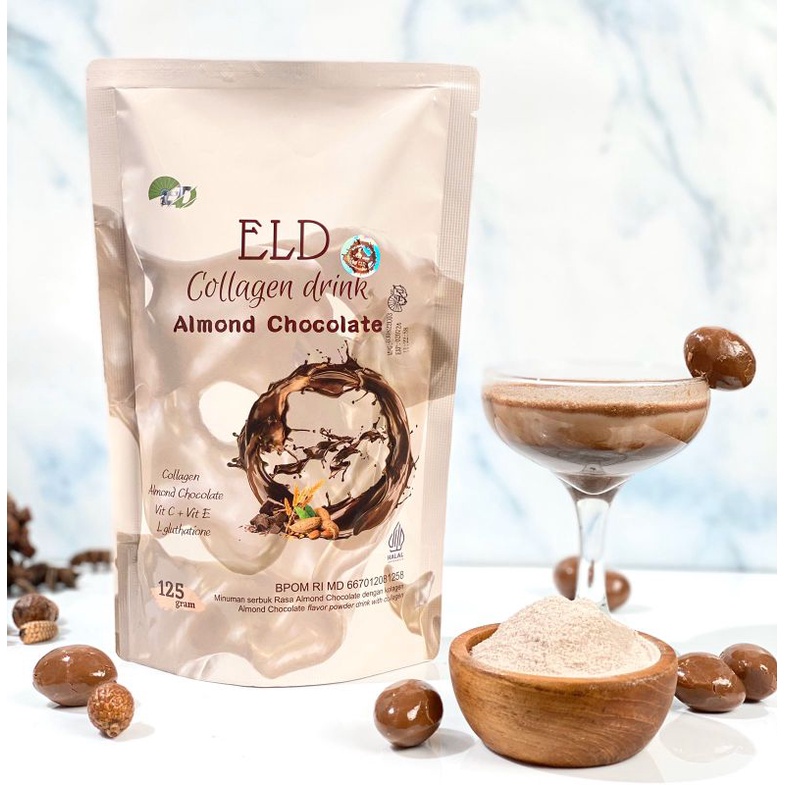 Jual EDL COKLAT 125 GRAM ELD Collagen Almond Chocolate ELD Collagen