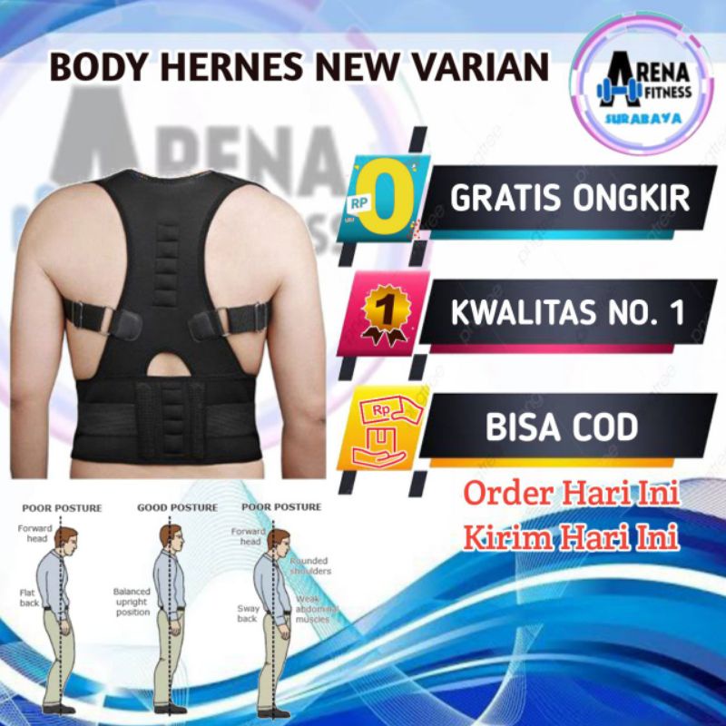 Jual Penegak Punggung Versi 3 Body Herness Belt Magnetic Terapi Koreksi