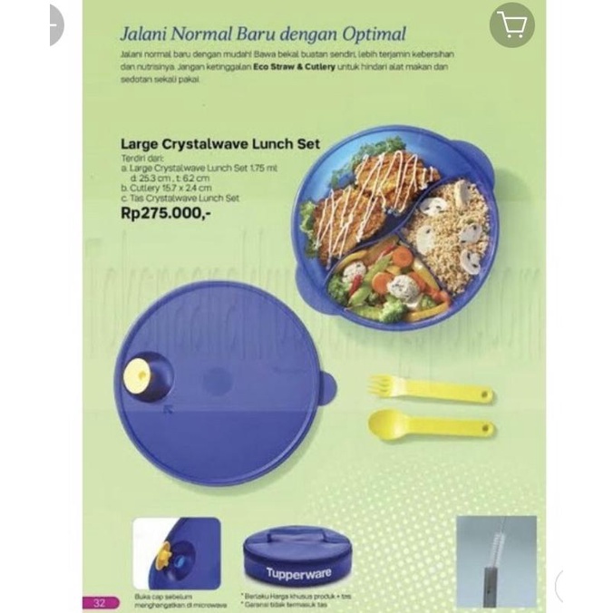 Jual Tempat Bekal Tupperware Large Crystalwave Lunch Set Free Botol