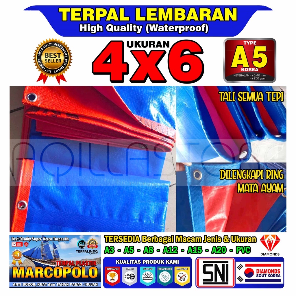 Jual Terpal Plastik 4x6 Type A5 SNI Berkualitas Terpaulin Terpal