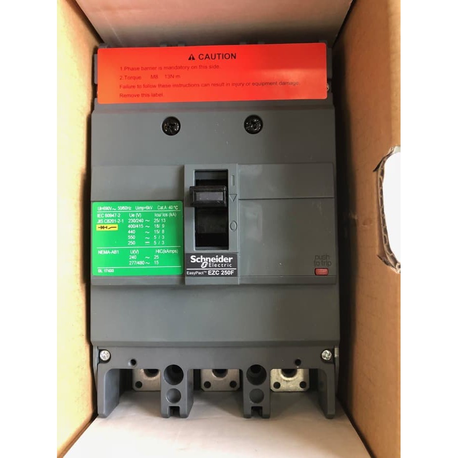 Jual MCCB NFB Breaker EZC250F EZC 250 F 250A 3P Schneider Shopee