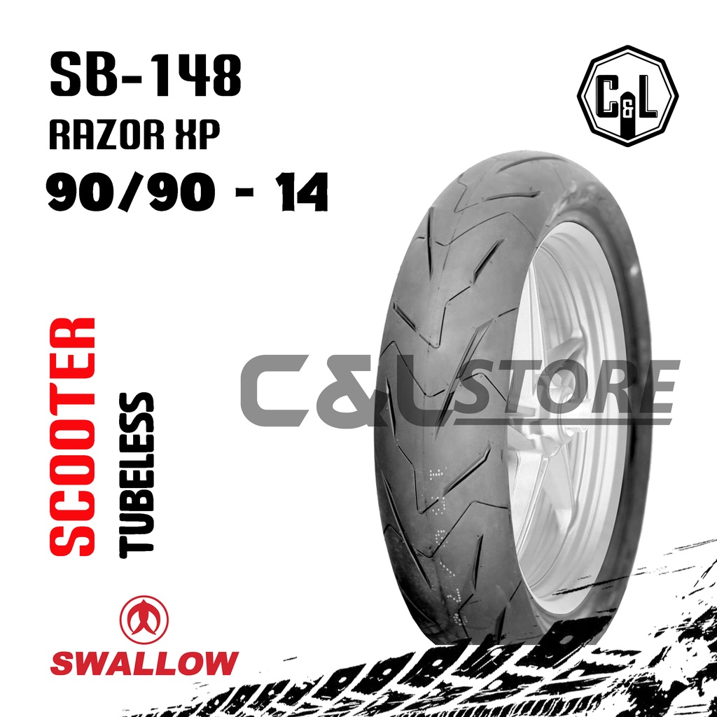 Jual BAN LUAR MOTOR SWALLOW 90 90 14 RING 14 SB 148 RAZOR XP TUBELESS