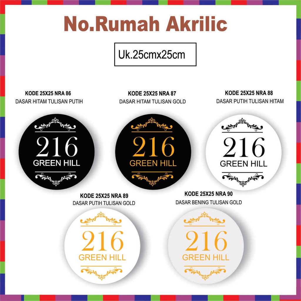 Jual PAPAN NOMOR RUMAH AKRILIK NO RUMAH AKRILIK ALAMAT RUMAH UK