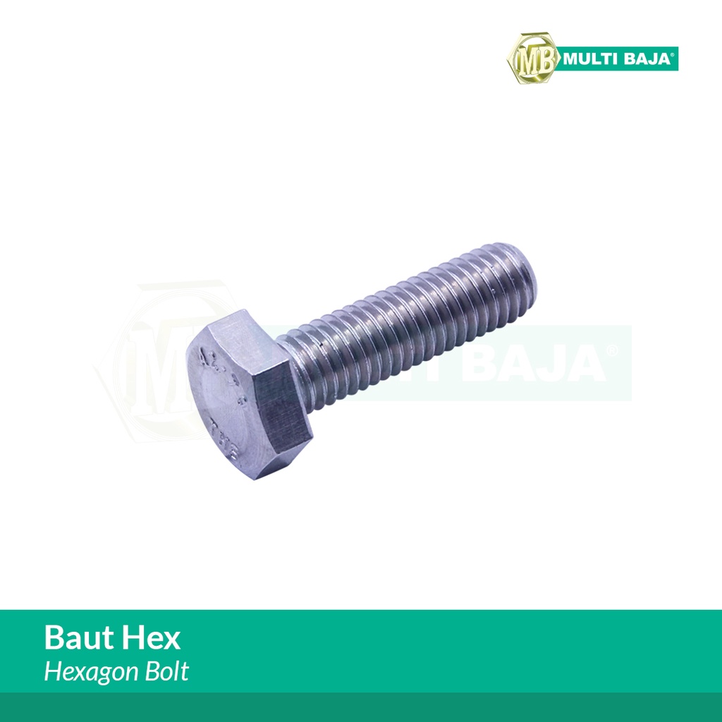 Jual Baut Stainless Steel Segi Enam Hexagonal Bolt M X