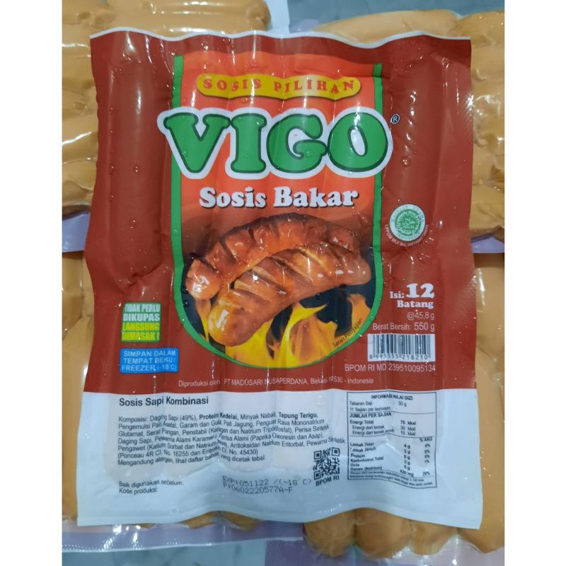 Jual 12PCS VIGO SOSIS BAKAR SAPI BRATWURST 500 GRAM Shopee Indonesia