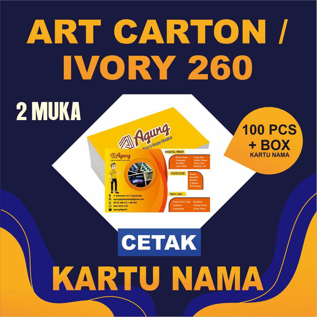 Jual Kartu Nama Custom Bahan Ivory Cetak Muka Indonesia Shopee