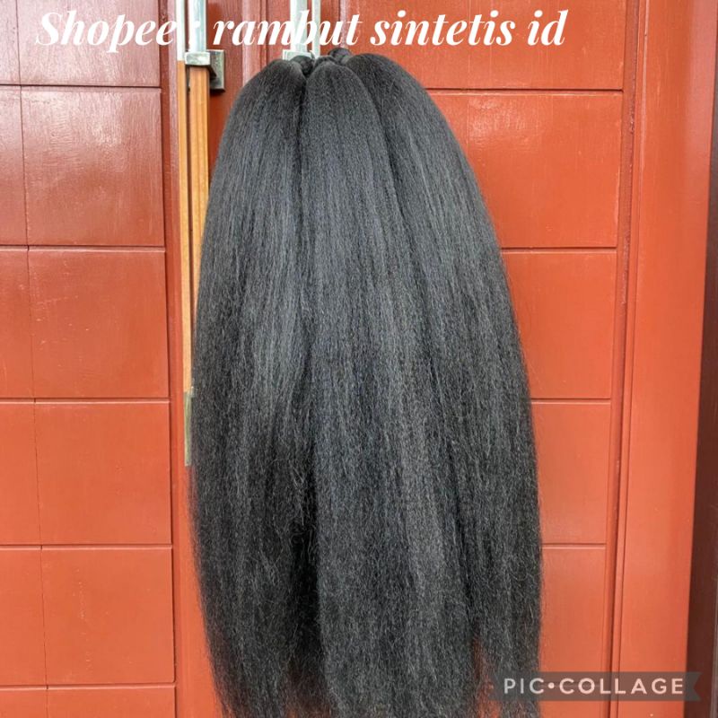 Jual Rambut Cemara Sintetis Tanpa Tulang Hitam Polos Panjang Cm