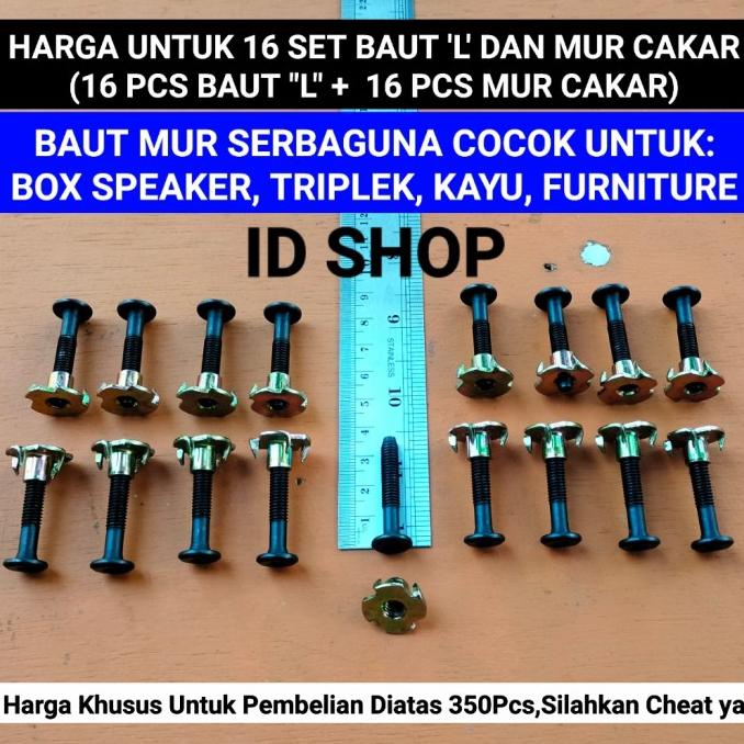 Jual COD Harga 16 SET Baut L Mur CAKAR SERBAGUNA Utk BOX SPEAKER