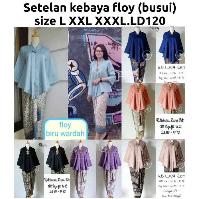 Jual Cod Setelan Kebaya Floy Encim Kartini Kebaya Busui Baju Wisuda