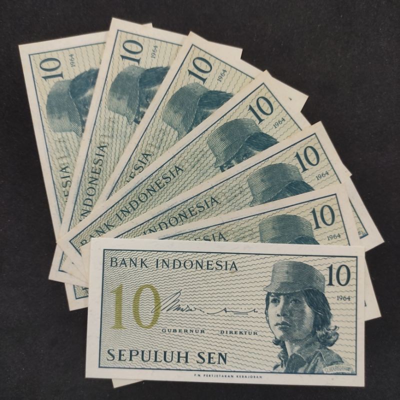 Jual Uang Kuno 10 Sen Rupiah Seri Sukarelawan Dwikora 1964 UNC Shopee