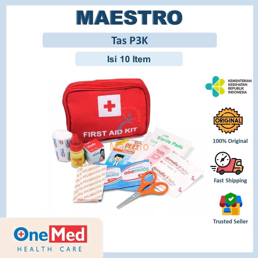 Jual Tas P K Onemed First Aid Kit Bag Dompet Pocket Merah Isi Item