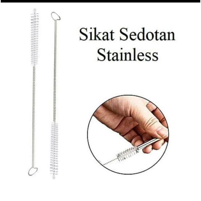 Jual Sikat Sedotan Stainless Steel Brush Straw Kawat Bengkok Lurus