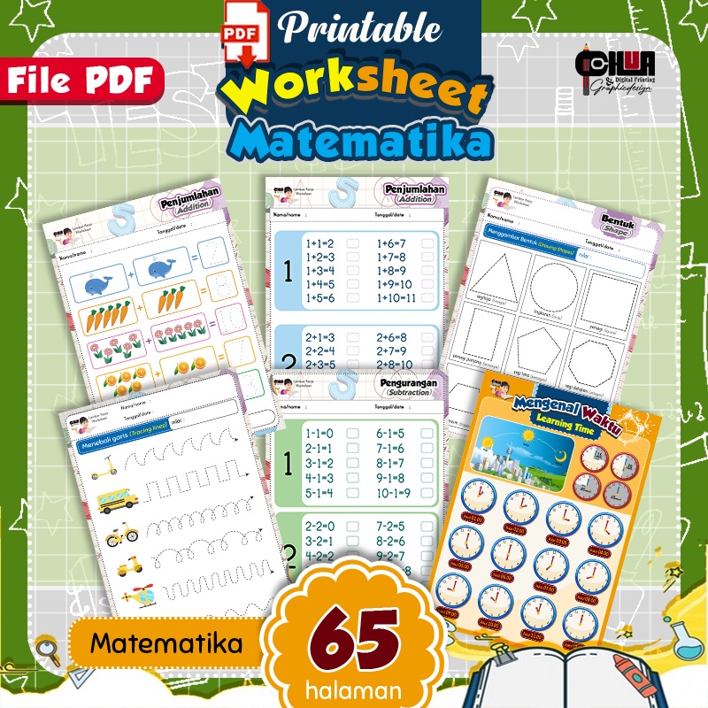 Jual Lembar Kerja Worksheet File Pdf Matematika Shopee Indonesia