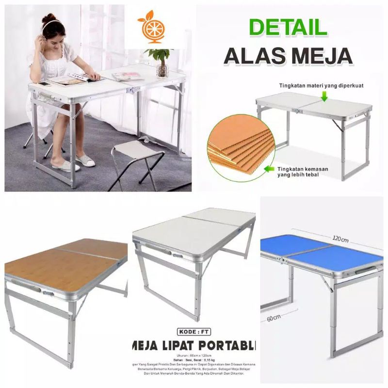 Jual Meja Lipat Portable Meja Kerja Serbaguna Uk Cm X Cm Model