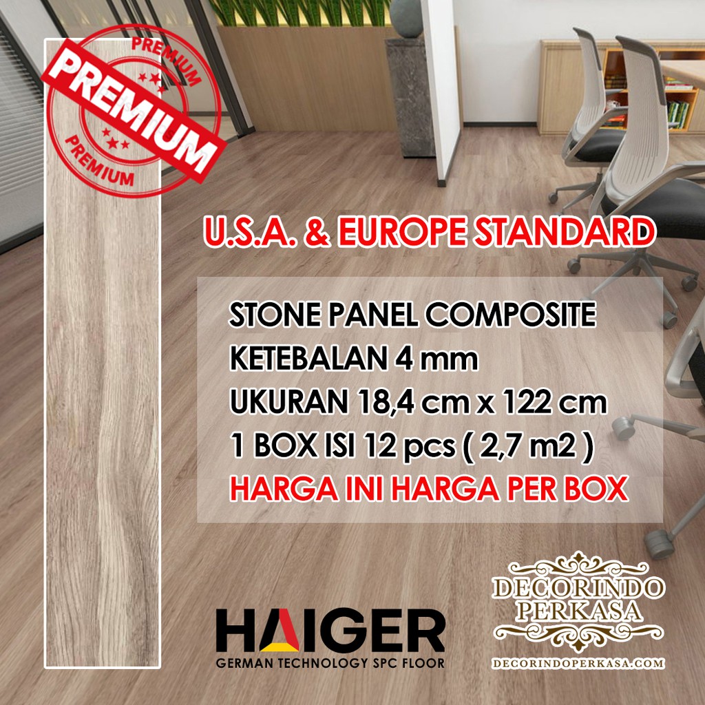 Lantai Spc Mm Haiger Harga Per Box Motif Kayu Kualitas Premium