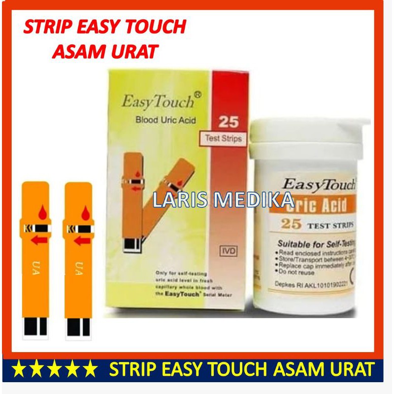 Strip Easy Touch Asam Urat Isi Strip Original Strip Easytouch Asam